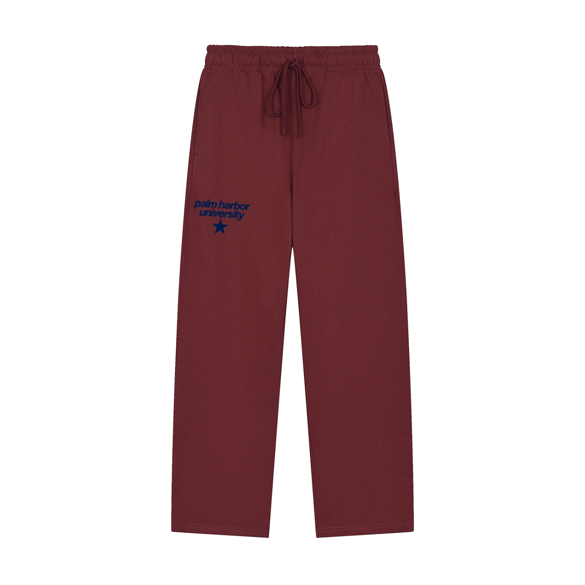 Solid Color Straight-Leg Sweatpants