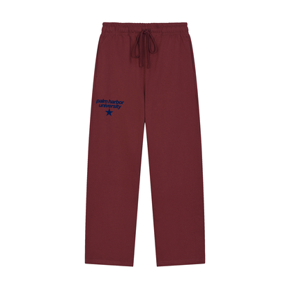 Solid Color Straight-Leg Sweatpants