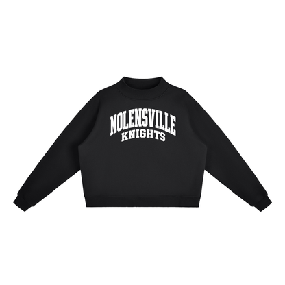 Basic 2 White Nolensville Essential Fleece Mock-Neck Crew Sweatshirt (printed)