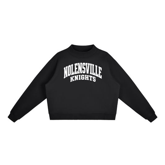 Essential Fleece Mock-Neck Crew Sweatshirt