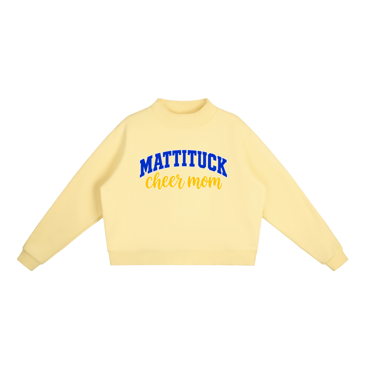 Cheer Mom Mattituck Essential Fleece Mock-Neck Crew Sweatshirt