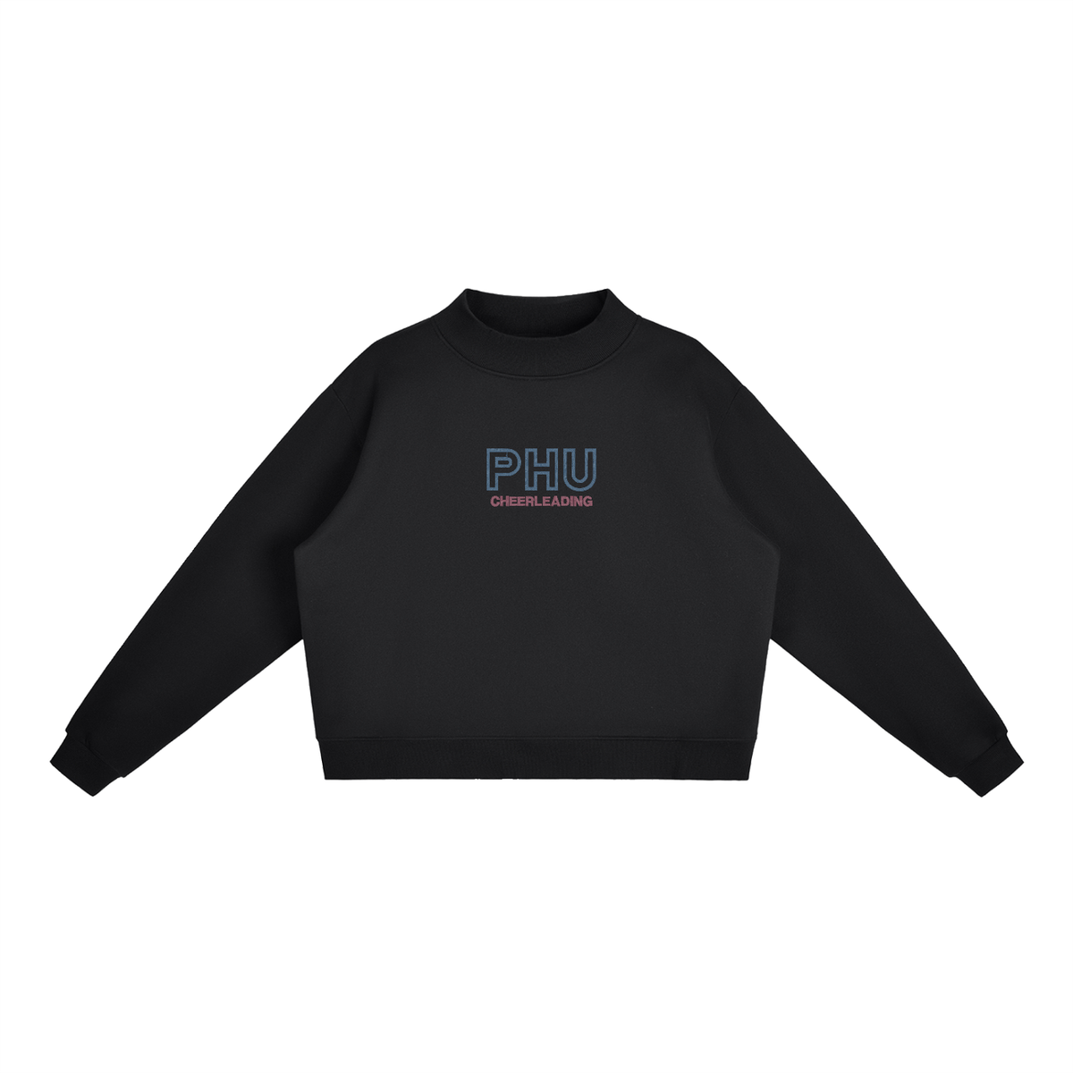 EMBROIDERED Fleece Mock-Neck Crew Sweatshirt
