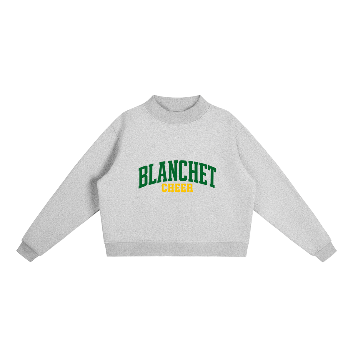 Basic 1 Blanchet Essential Fleece Mock-Neck Crew Sweatshirt (printed)