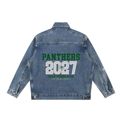 Vintage Wash Zip Up Denim Jacket