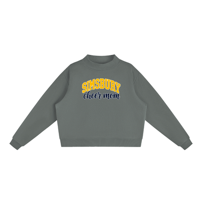 Cheer Mom Simsbury Essential Fleece Mock-Neck Crew Sweatshirt (printed)