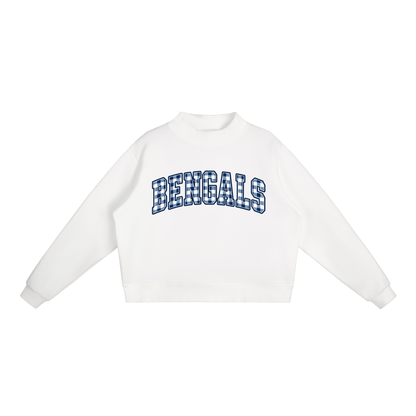 Essential Fleece Mock-Neck Crew Sweatshirt