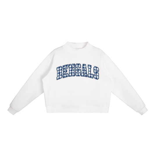 Essential Fleece Mock-Neck Crew Sweatshirt