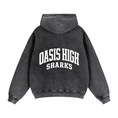 Basic 2 White Oasis Zip-Through Boxy Fleece Hoodie