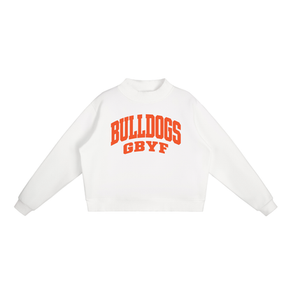 Basic 2 Green Bulldogs Essential Fleece Mock-Neck Crew Sweatshirt (printed)