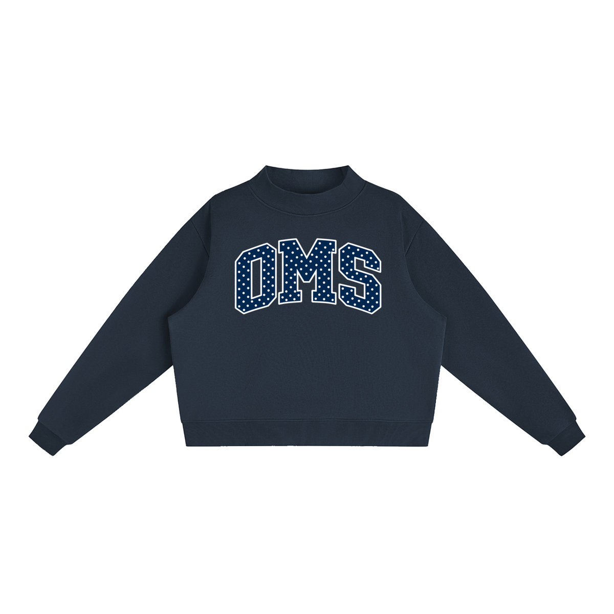 Polka Dot Oakland Middle Essential Fleece Mock-Neck Crew Sweatshirt (printed)