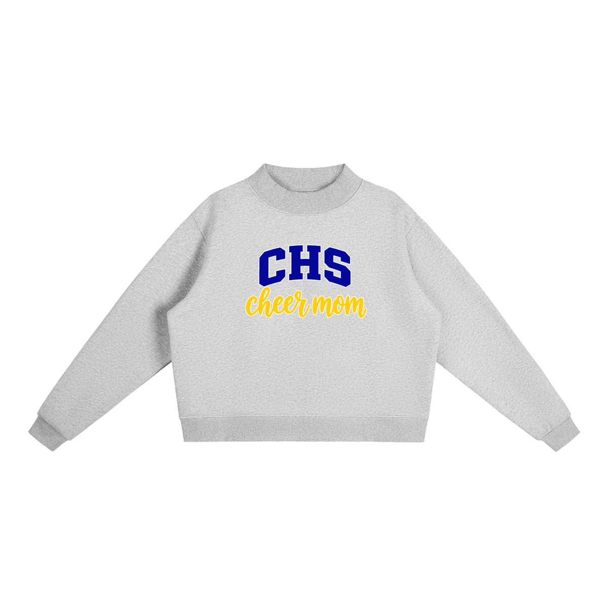 Cheer Mom Cyprus Essential Fleece Mock-Neck Crew Sweatshirt