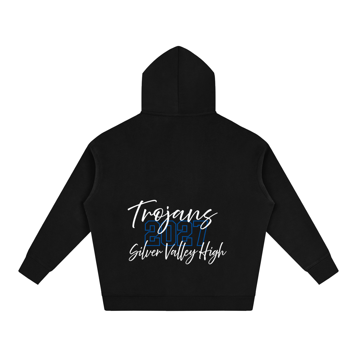 Cursive Front Silver Valley Oversize Fleeced Hoodie