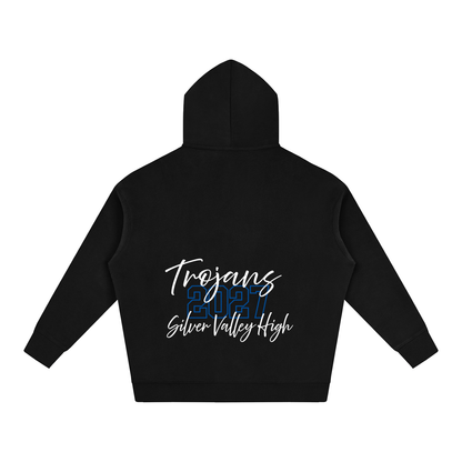 Cursive Front Silver Valley Oversize Fleeced Hoodie