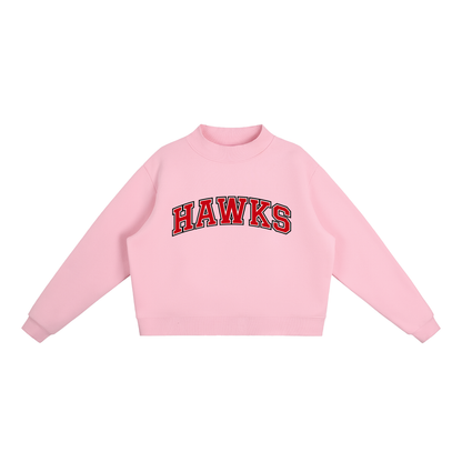 Collegiate Hawks Fleece Mock-Neck Crew Sweatshirt