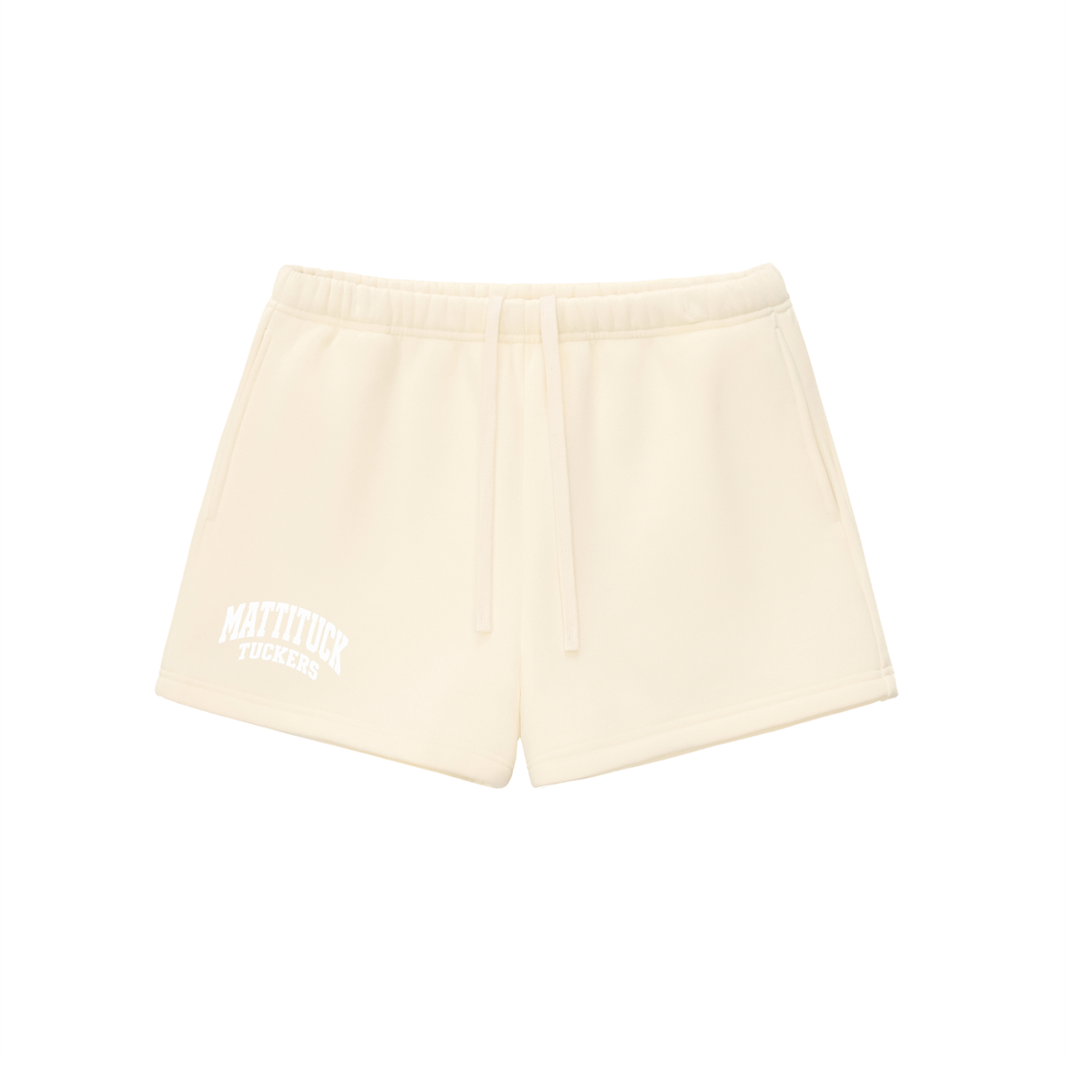 Basic 2 White Mattituck Essential Fleece Drawstring Sweatshorts