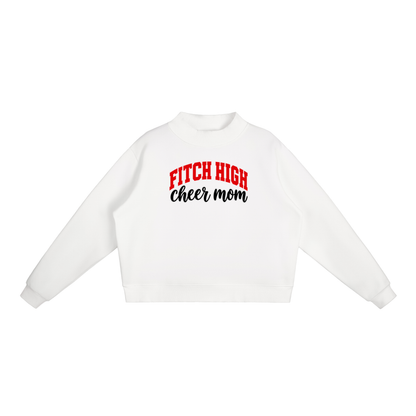Cheer Mom Fitch Essential Fleece Mock-Neck Crew Sweatshirt (printed)