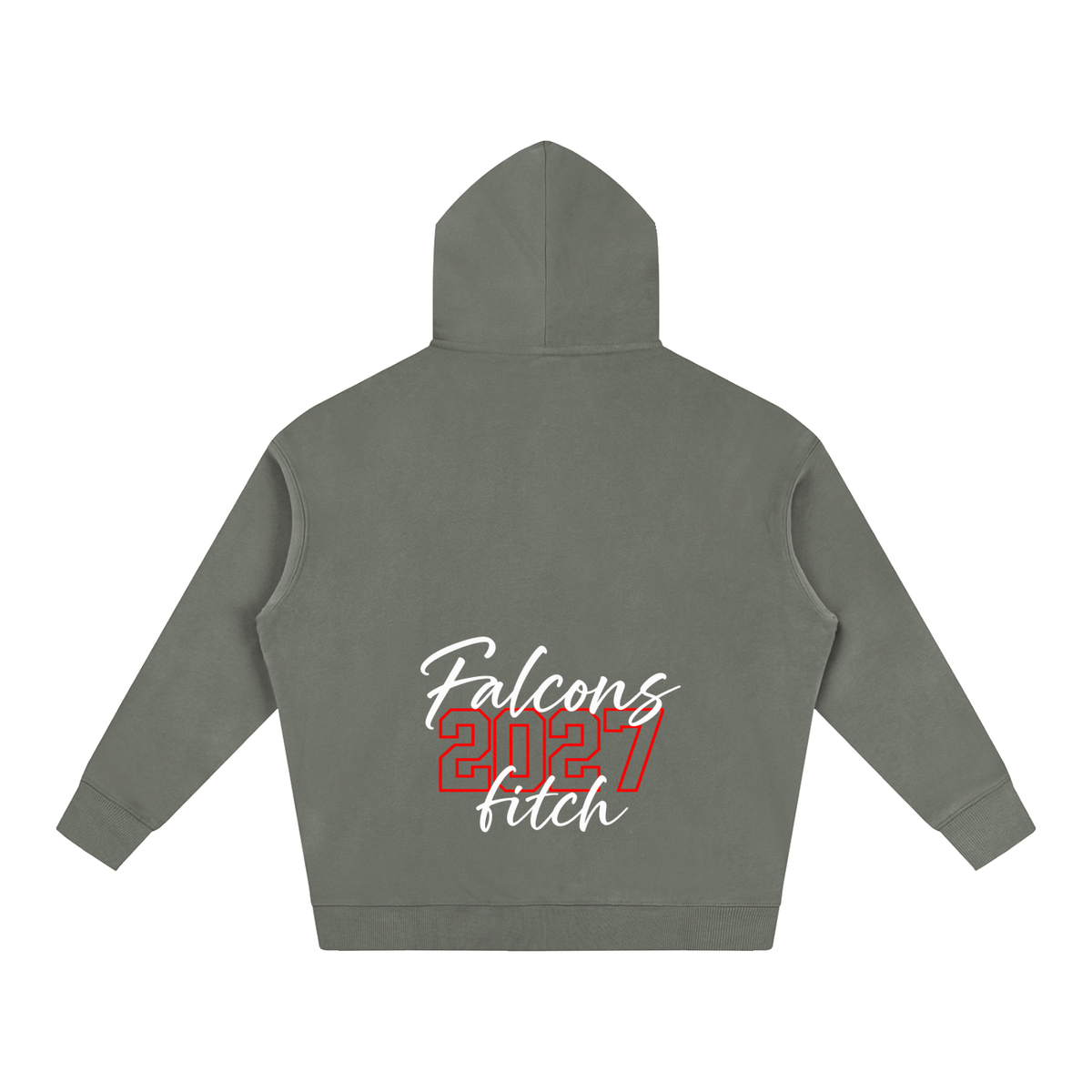 Cursive Front Fitch Oversize Fleeced Hoodie