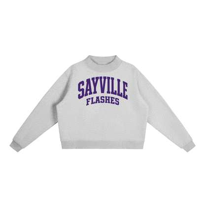 Basic 2 Sayville Essential Fleece Mock-Neck Crew Sweatshirt (printed)