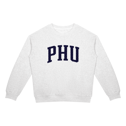 Polka Dot Drop Shoulder Crewneck Sweatshirt