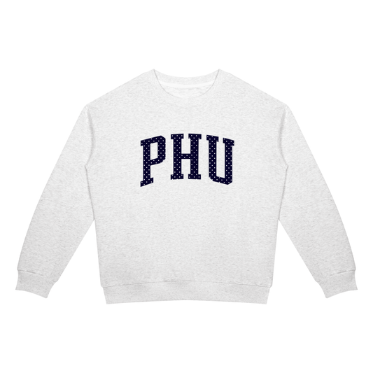 Polka Dot Drop Shoulder Crewneck Sweatshirt