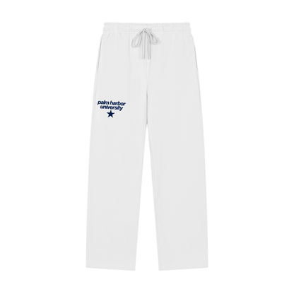 Solid Color Straight-Leg Sweatpants