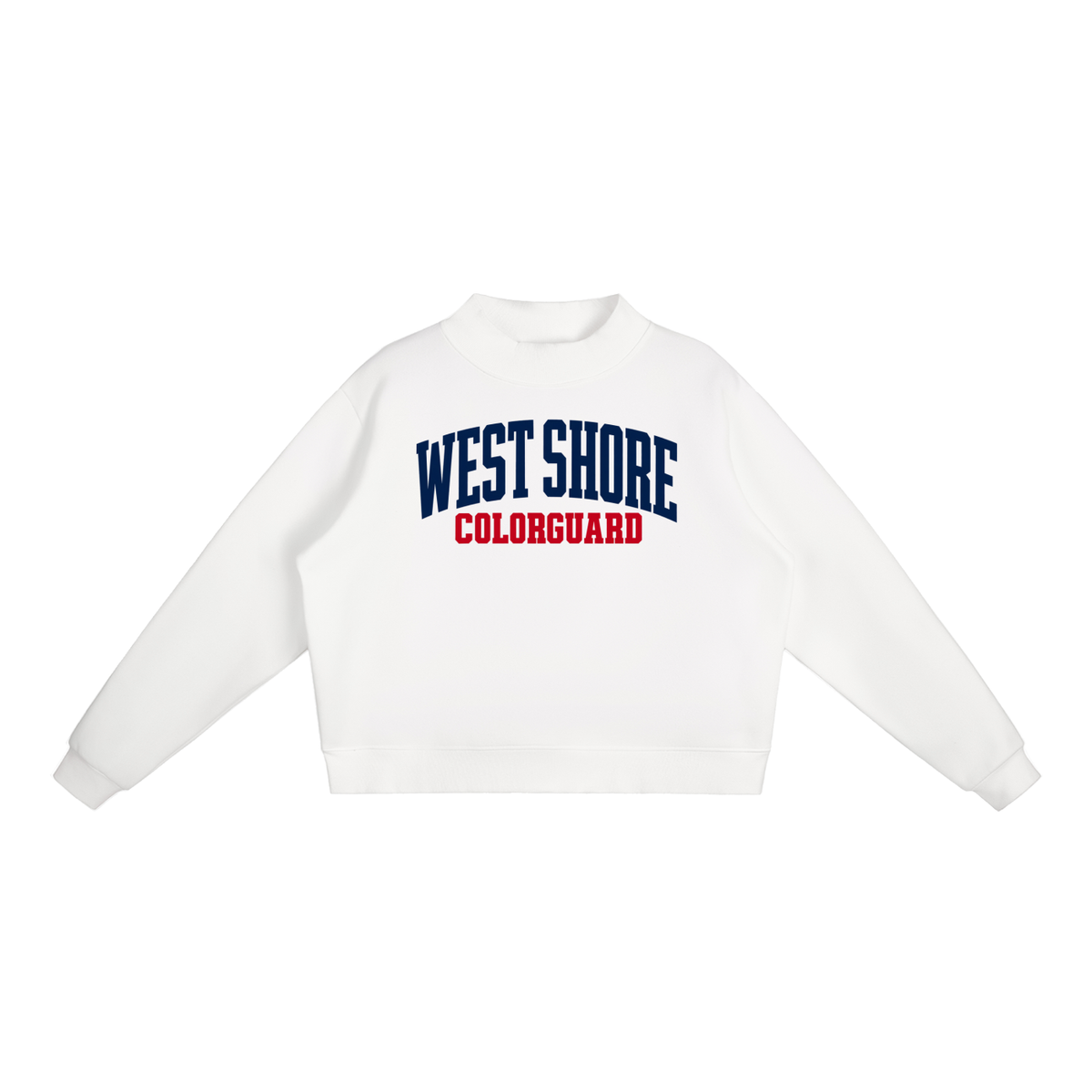 Basic 1 West Shore Essential Fleece Mock-Neck Crew Sweatshirt (printed)