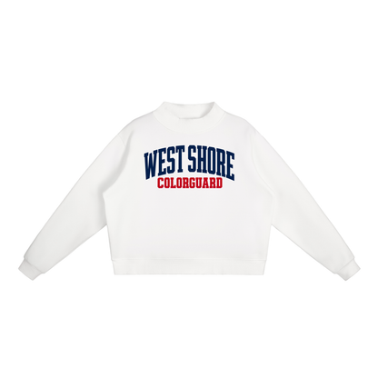 Basic 1 West Shore Essential Fleece Mock-Neck Crew Sweatshirt (printed)