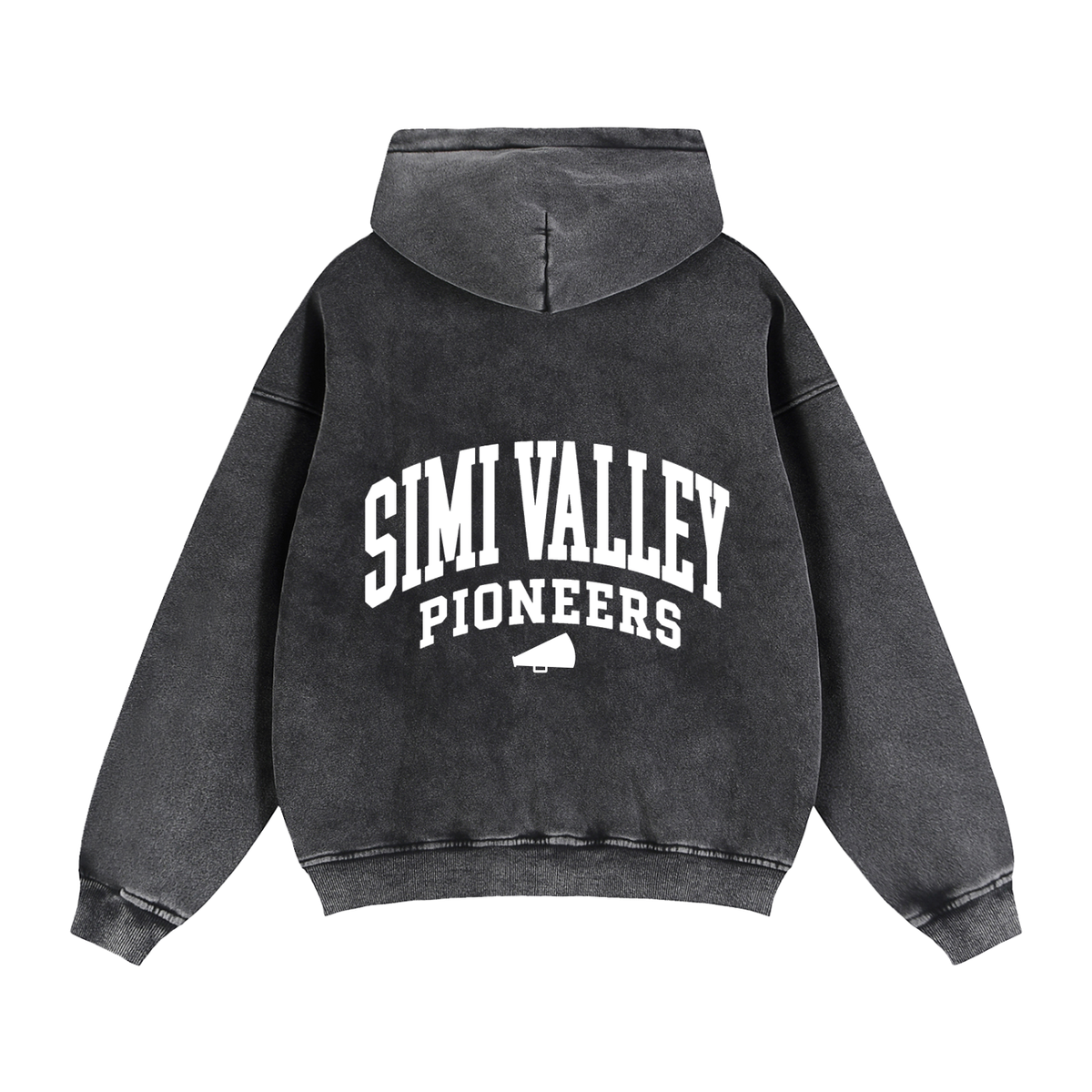 Basic 2 White Simi Valley Zip-Through Boxy Fleece Hoodie