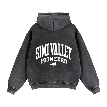 Basic 2 White Simi Valley Zip-Through Boxy Fleece Hoodie