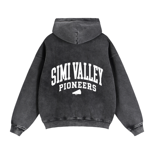 Basic 2 White Simi Valley Zip-Through Boxy Fleece Hoodie
