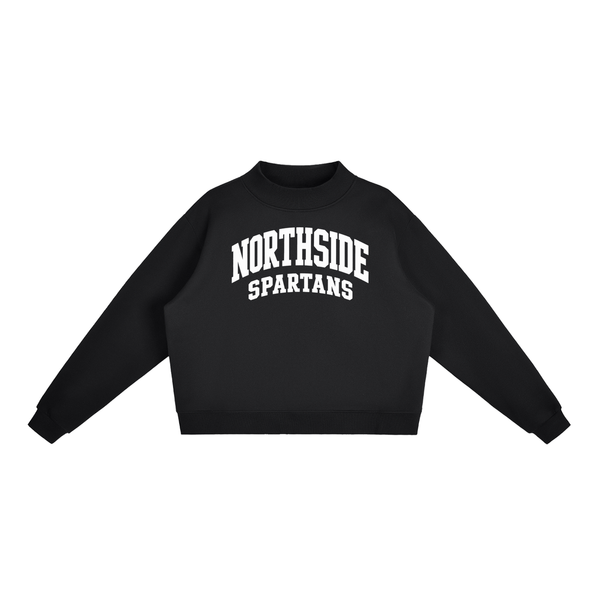 Basic 2 White Northside Essential Fleece Mock-Neck Crew Sweatshirt (printed)