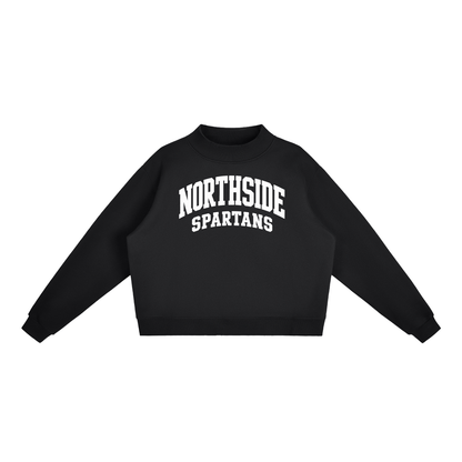 Basic 2 White Northside Essential Fleece Mock-Neck Crew Sweatshirt (printed)