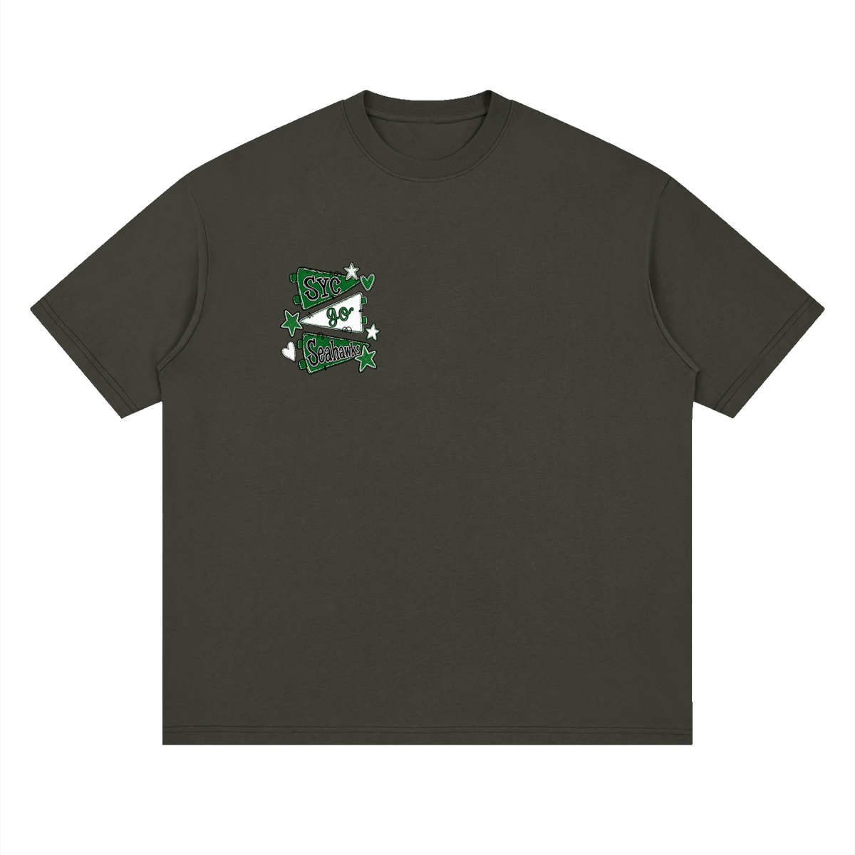 Lets Go Seahawks Oversized Drop Shoulder T-Shirt