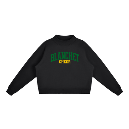 Basic 1 Blanchet Essential Fleece Mock-Neck Crew Sweatshirt (printed)
