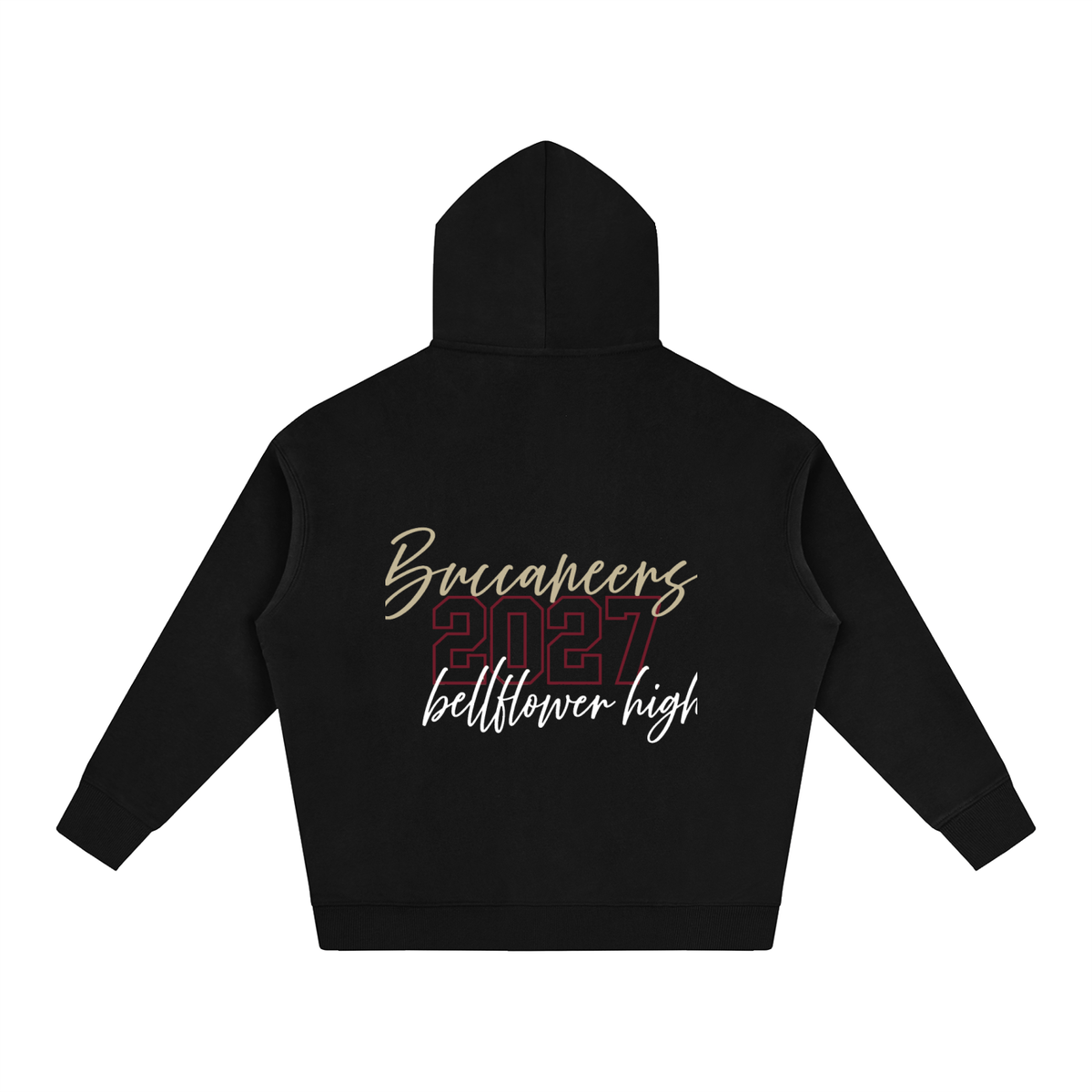 Cursive Front Bellflower Oversize Fleeced Hoodie