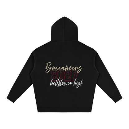 Cursive Front Bellflower Oversize Fleeced Hoodie