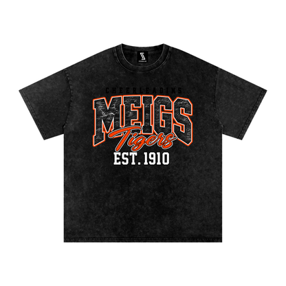 Vintage Meigs County Snow Washed Oversized Cotton T-Shirt