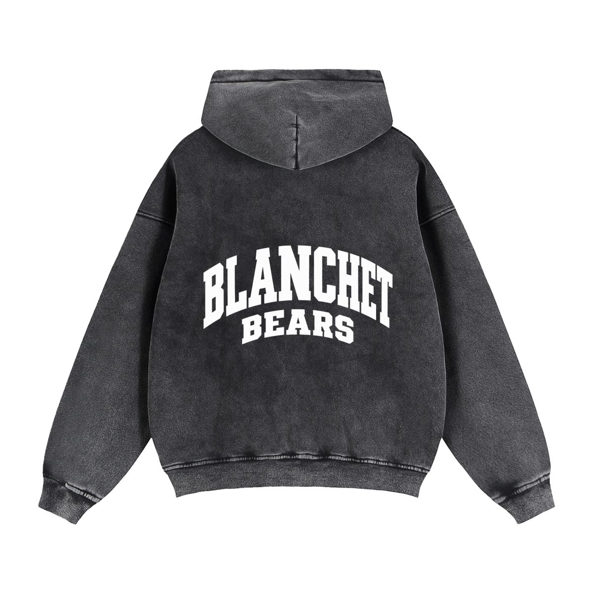 Basic 2 White Blanchet Zip-Through Boxy Fleece Hoodie