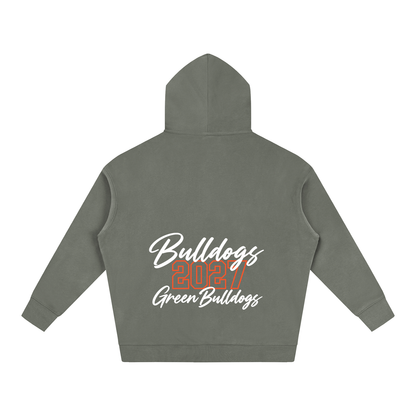 Cursive Front Green Bulldogs Oversize Fleeced Hoodie