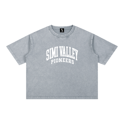 Basic 2 White Simi Valley Mineral Wash Boxy Cotton T-Shirt