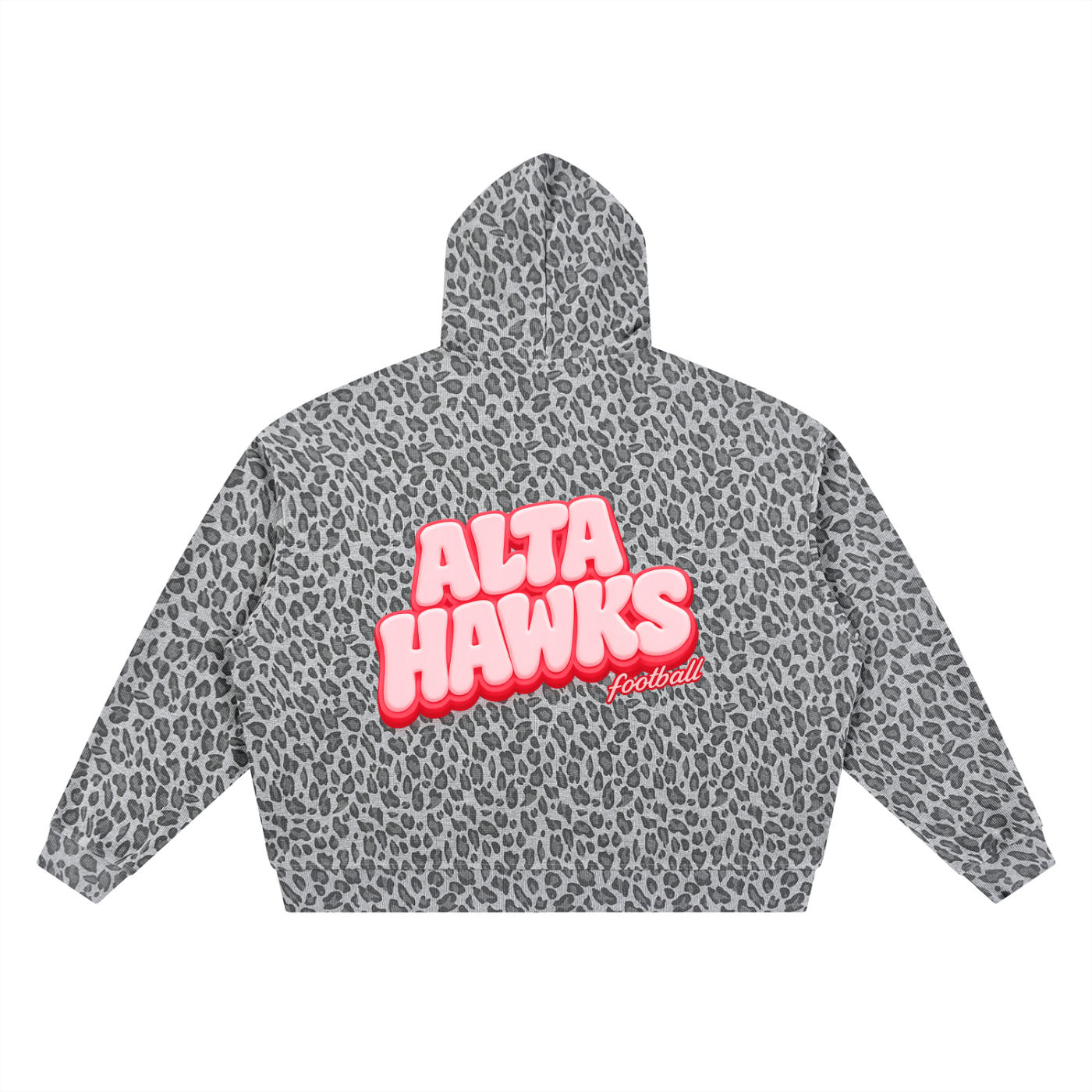Unisex Leopard Print Waffle Full Zip Hoodie