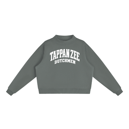 Basic 2 White Tappan Zee Essential Fleece Mock-Neck Crew Sweatshirt (printed)