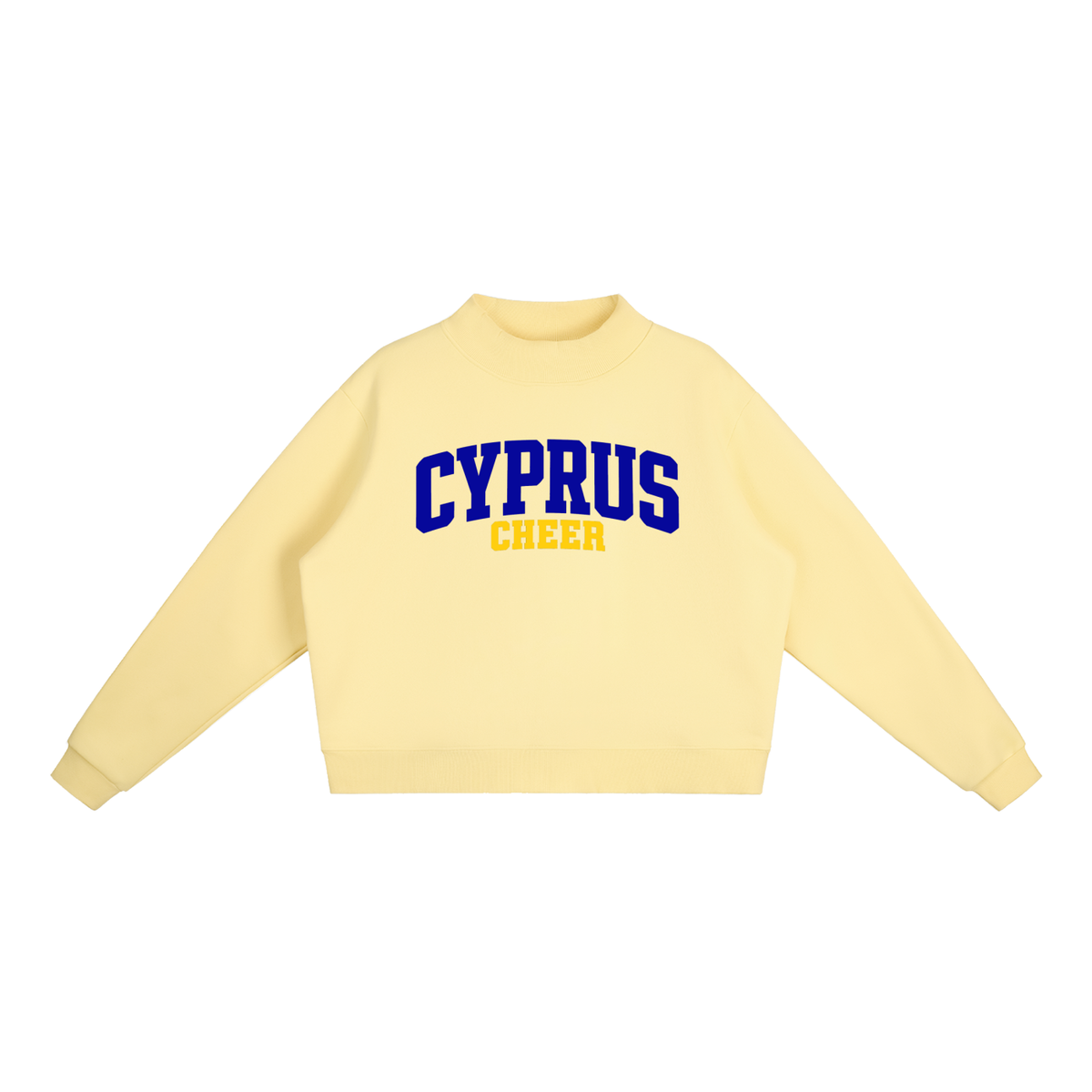 Basic 1 Cyprus Essential Fleece Mock-Neck Crew Sweatshirt