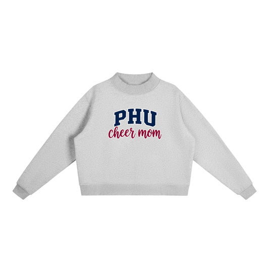 Cheer Mom Palm Harbor Essential Fleece Mock-Neck Crew Sweatshirt (printed)