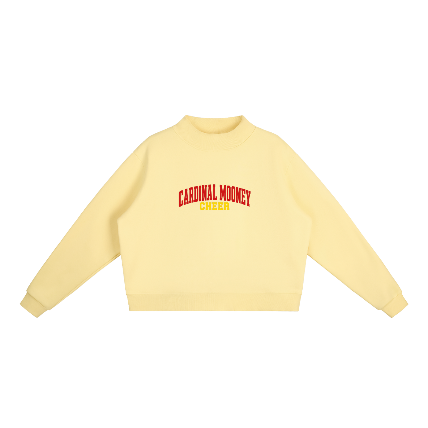 Basic 1 Cardinal Mooney Essential Fleece Mock-Neck Crew Sweatshirt