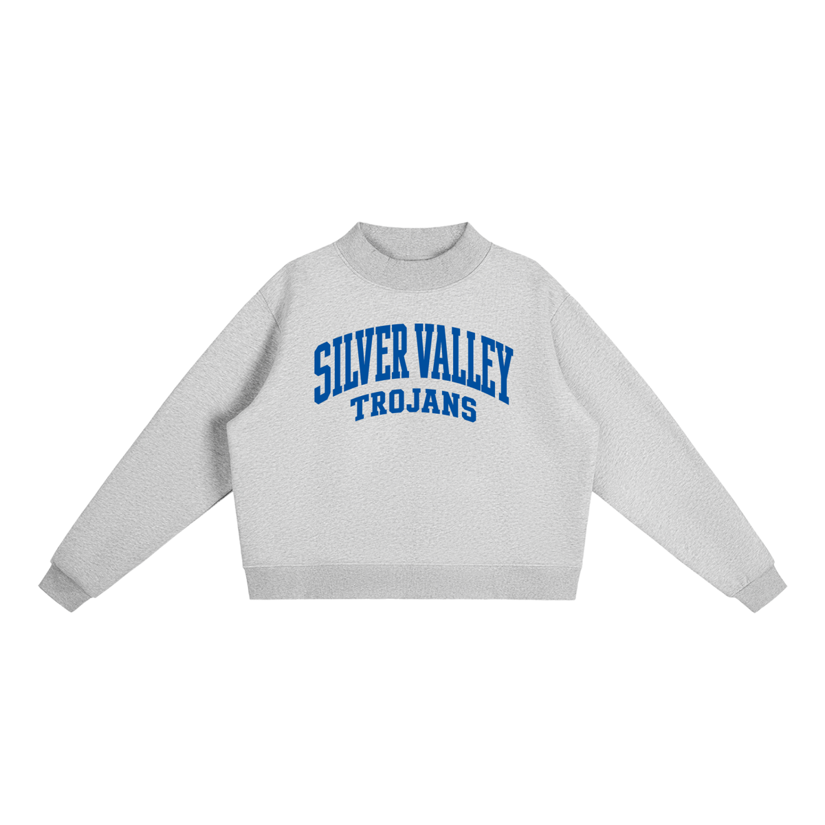 Basic 2 Silver Valley Essential Fleece Mock-Neck Crew Sweatshirt (printed)