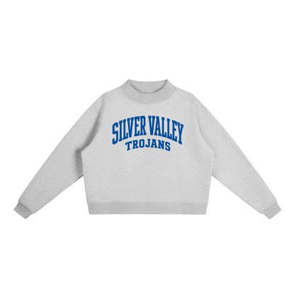 Basic 2 Silver Valley Essential Fleece Mock-Neck Crew Sweatshirt (printed)