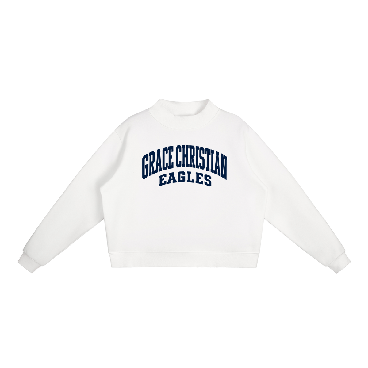 Essential Fleece Mock-Neck Crew Sweatshirt