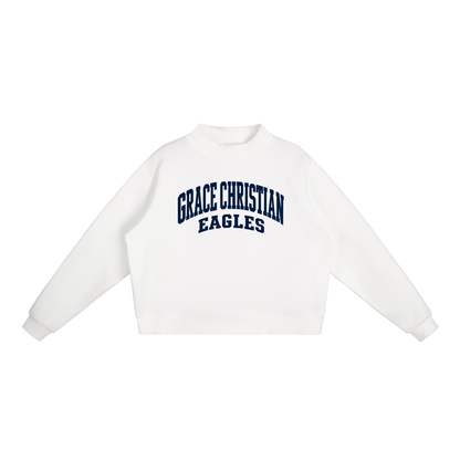 Essential Fleece Mock-Neck Crew Sweatshirt