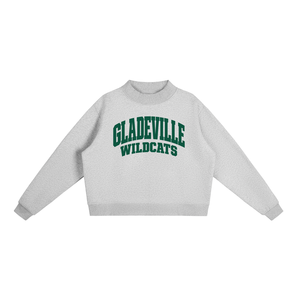 Basic 2 Gladeville Essential Fleece Mock-Neck Crew Sweatshirt (printed)
